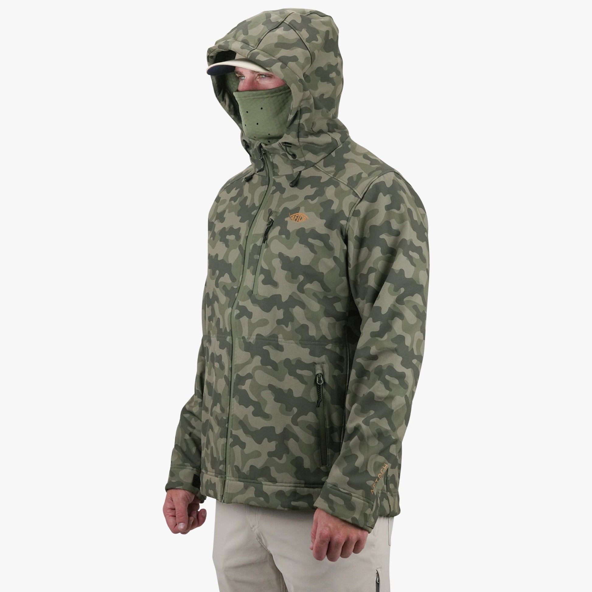 Mens Reaper Tactical Zip Up Camo Softshell Jacket - AFTCO