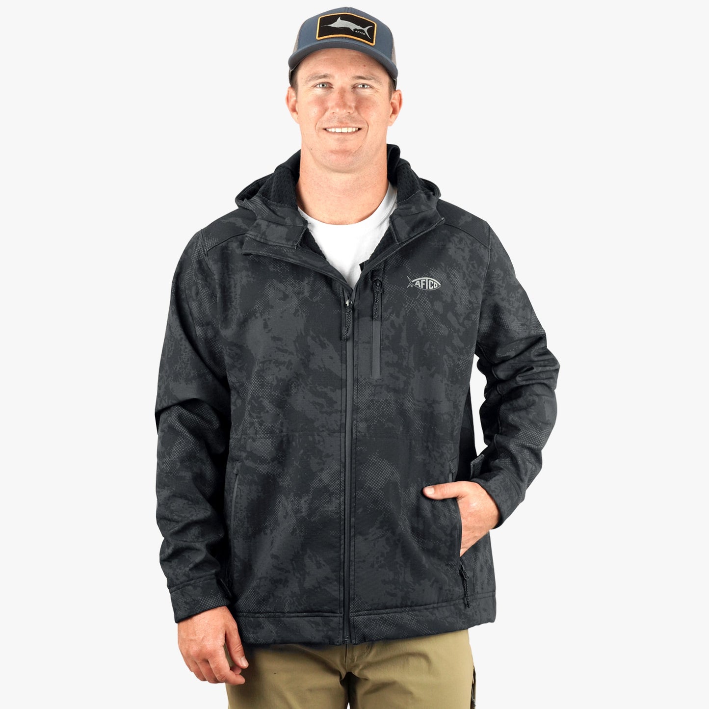 Mens Reaper Tactical Zip Up Camo Softshell Jacket - AFTCO