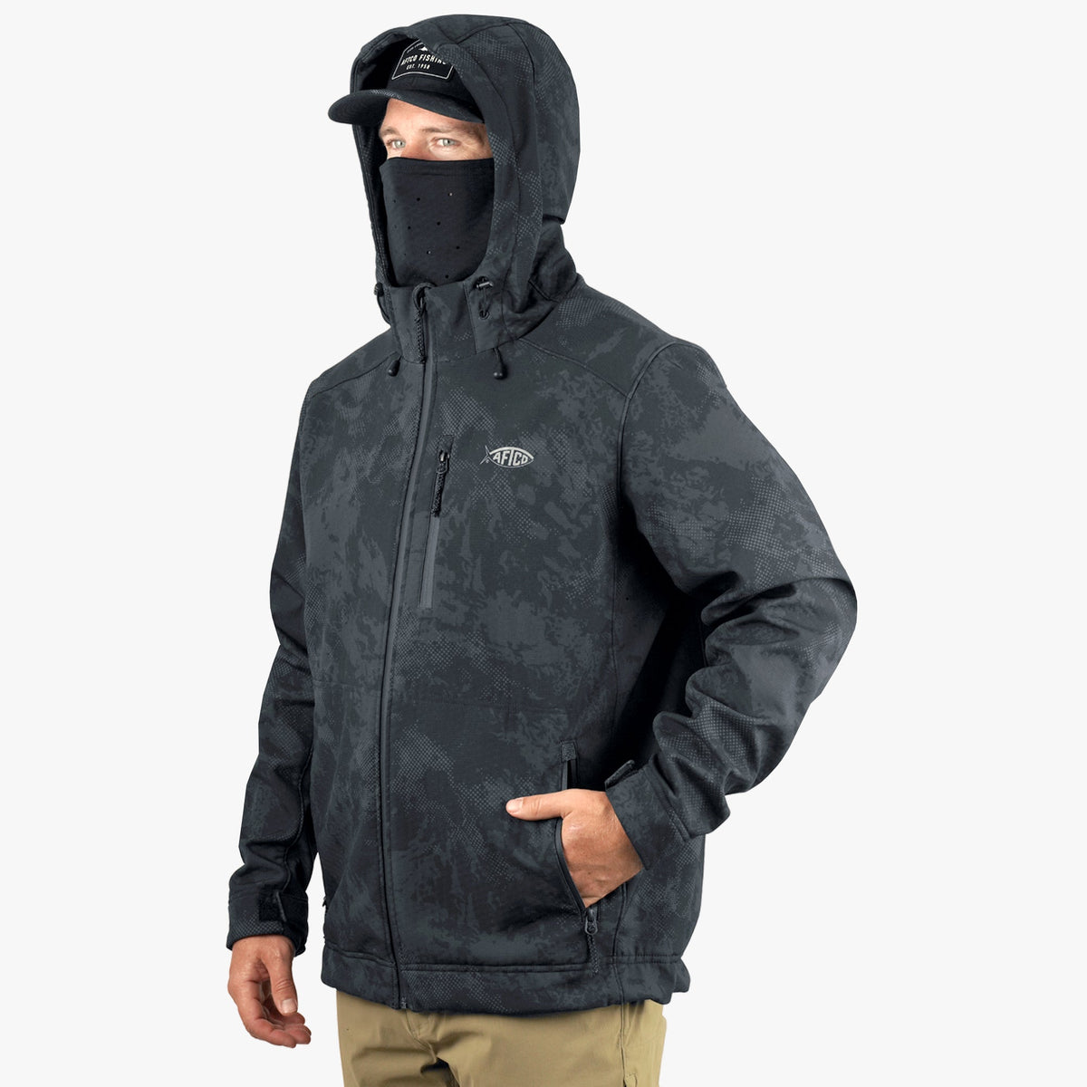 Mens Reaper Tactical Zip Up Camo Softshell Jacket - AFTCO