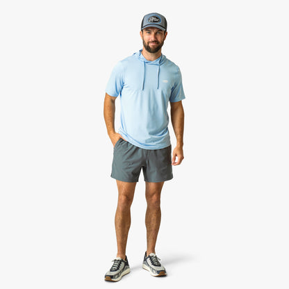 Mens Samurai Short Sleeve Hooded Sun Protection Shirt - AFTCO