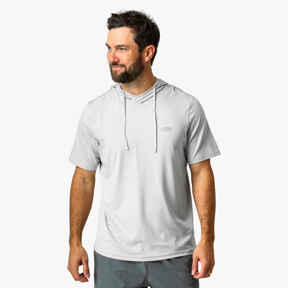 Mens Samurai Short Sleeve Hooded Sun Protection Shirt - AFTCO