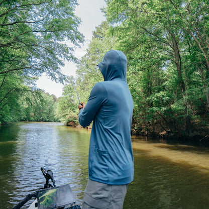 Mens Tailwind Long Sleeve Hooded Sun Protection Shirt - AFTCO