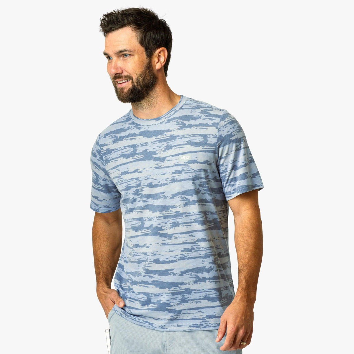 Mens Ocean Bound Printed Short Sleeve Fishing Shirts - AFTCO