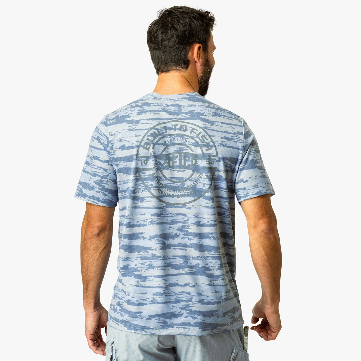 Mens Ocean Bound Printed Short Sleeve Fishing Shirts - AFTCO