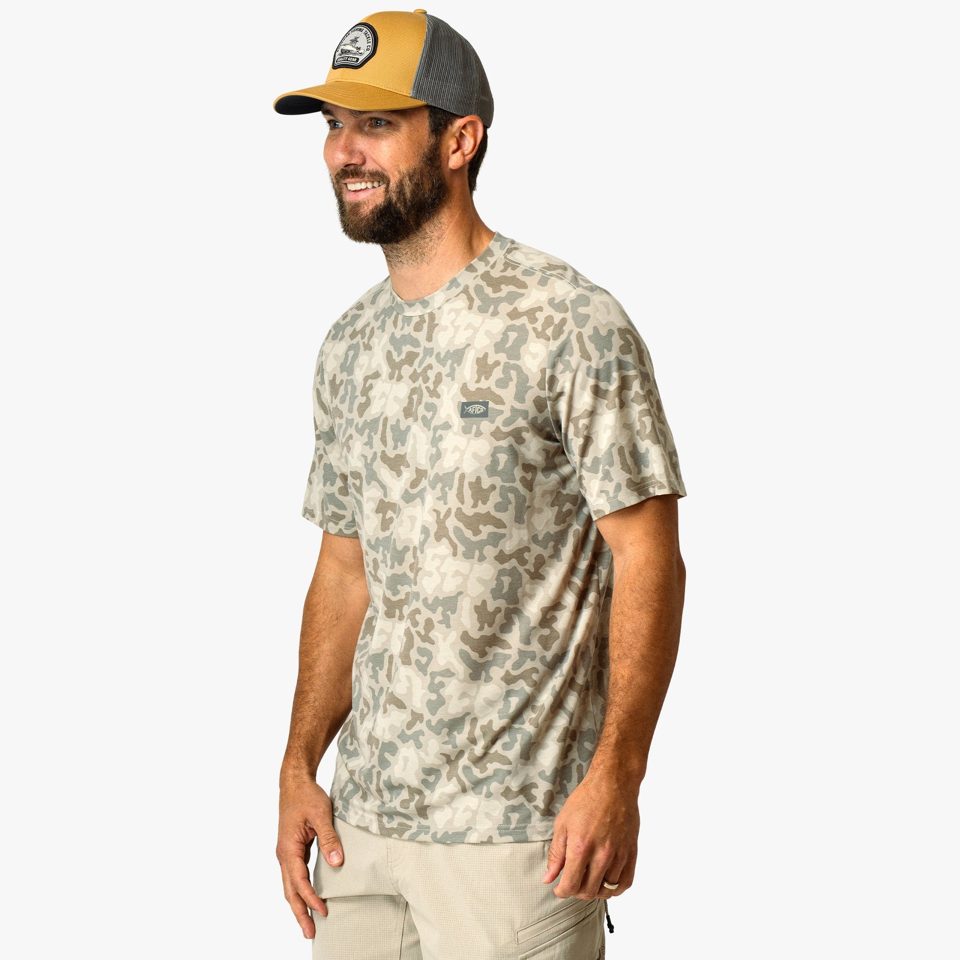 Mens Ocean Bound Printed Short Sleeve Fishing Shirts - AFTCO