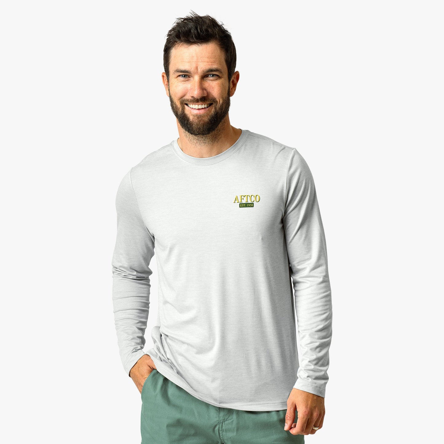 Mens Reflection Long Sleeve Sun Protection Shirt - AFTCO