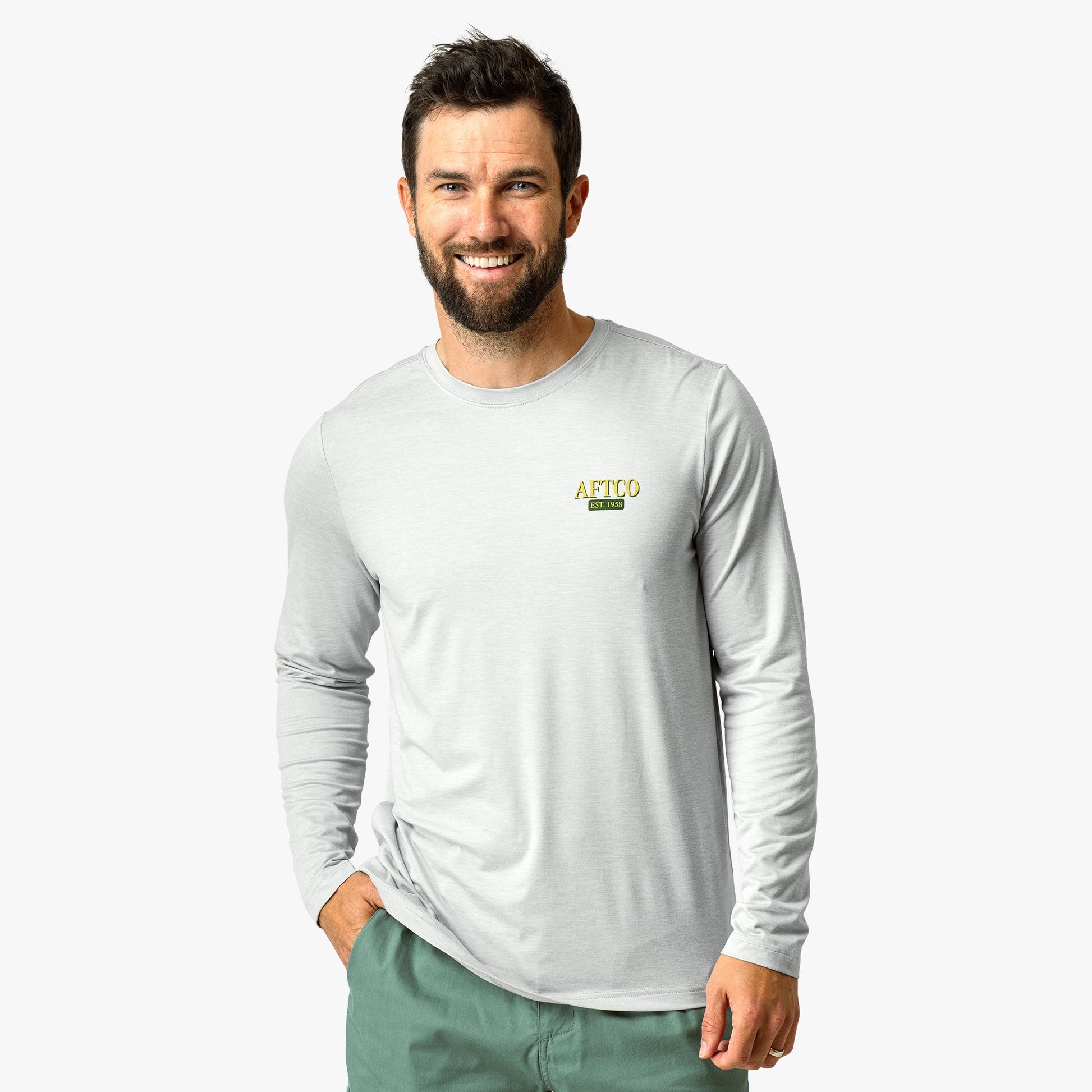 Mens Reflection Long Sleeve Sun Protection Shirt - AFTCO