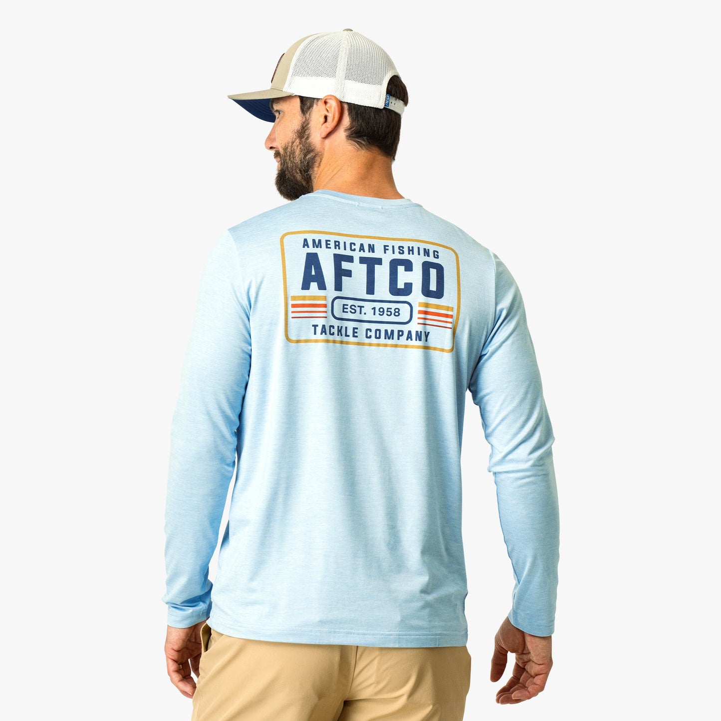 Mens License Plate Long Sleeve Sun Protection Shirt - AFTCO
