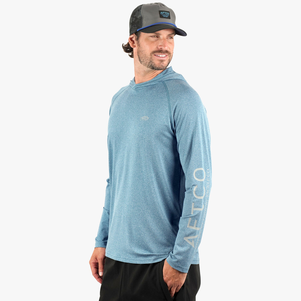 Mens Samurai Long Sleeve Sun Protection Hoodie - AFTCO