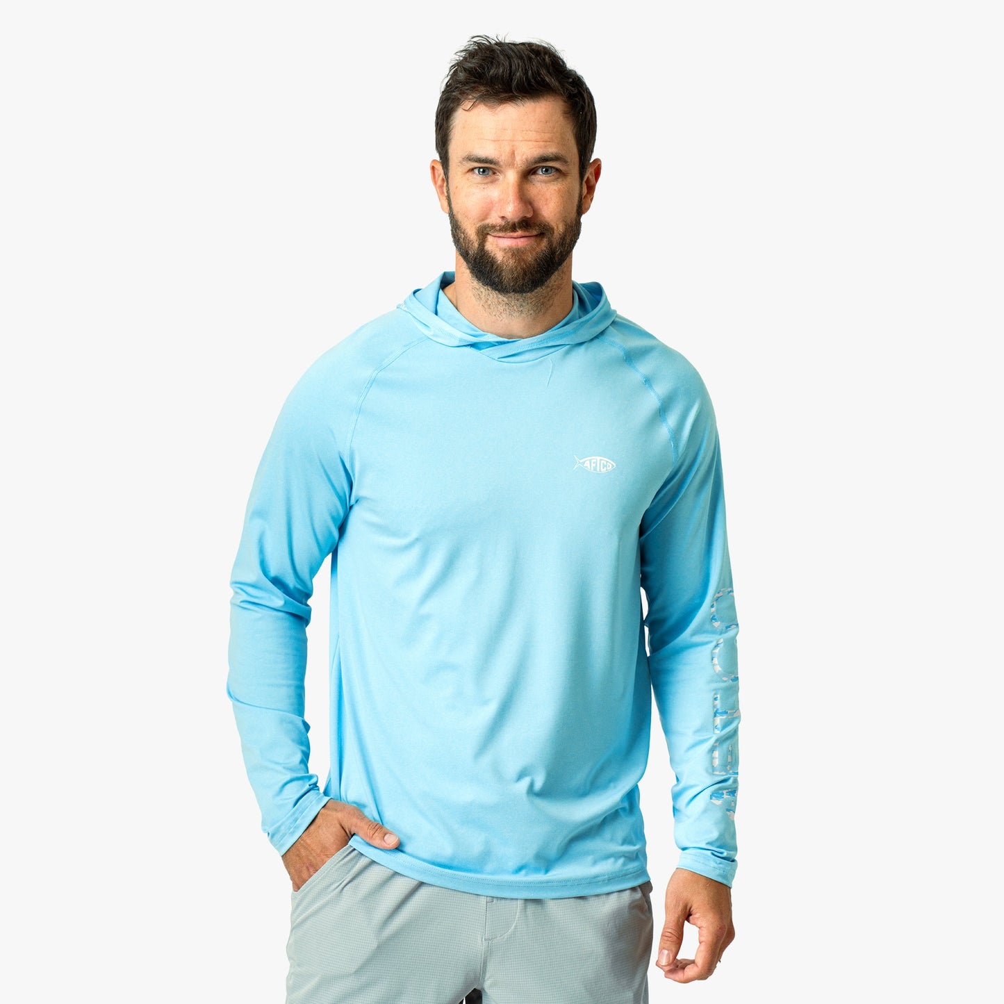 Mens Samurai Long Sleeve Sun Protection Hoodie - AFTCO