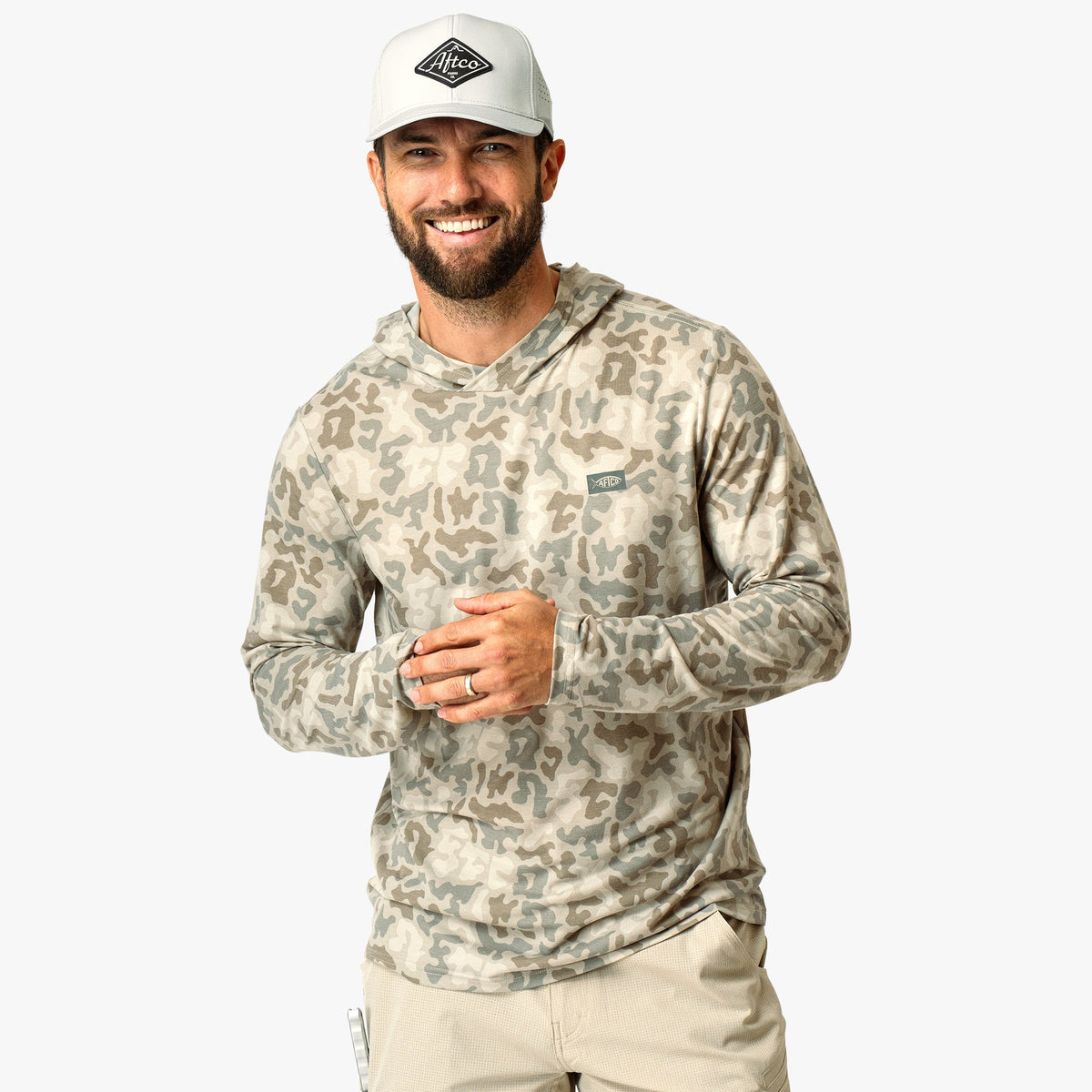 Mens Ocean Bound Hooded Performance Shirt - AFTCO