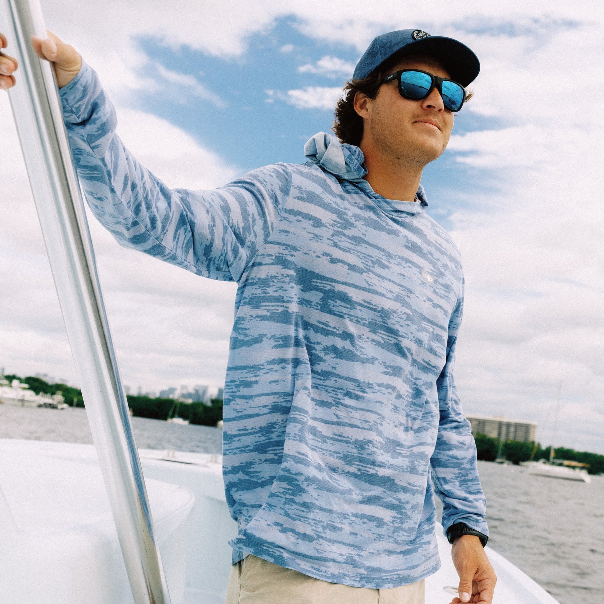 Mens Ocean Bound Hooded Performance Shirt - AFTCO