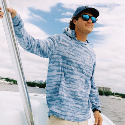 Mens Ocean Bound Hooded Performance Shirt - AFTCO