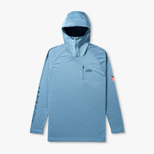 Mens Jason Christie's Hooded LS Bass Fishing Performance Shirt - AFTCO