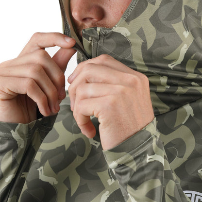 Mens Jason Christie's Hooded LS Bass Fishing Performance Shirt - AFTCO