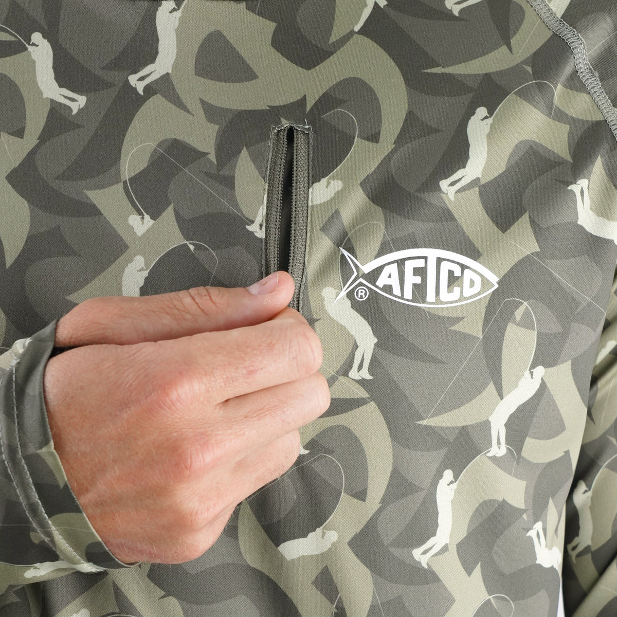 Mens Jason Christie's Hooded LS Bass Fishing Performance Shirt - AFTCO