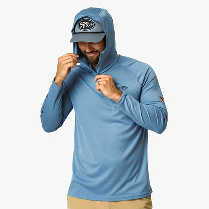 Mens Jason Christie's Hooded LS Bass Fishing Performance Shirt - AFTCO