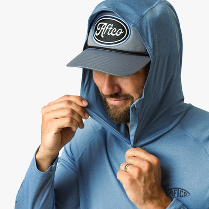 Mens Jason Christie's Hooded LS Bass Fishing Performance Shirt - AFTCO