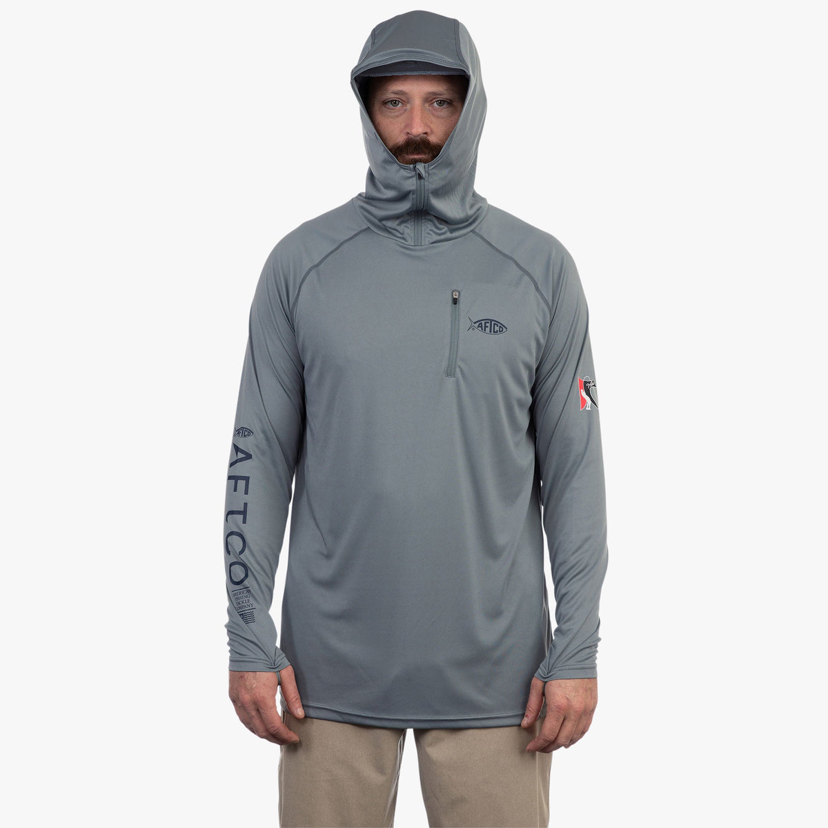 Mens Jason Christie's Hooded LS Bass Fishing Performance Shirt - AFTCO