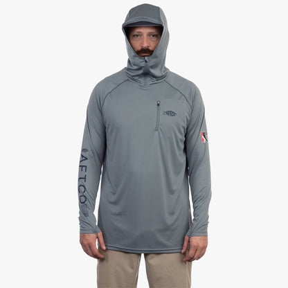 Mens Jason Christie's Hooded LS Bass Fishing Performance Shirt - AFTCO