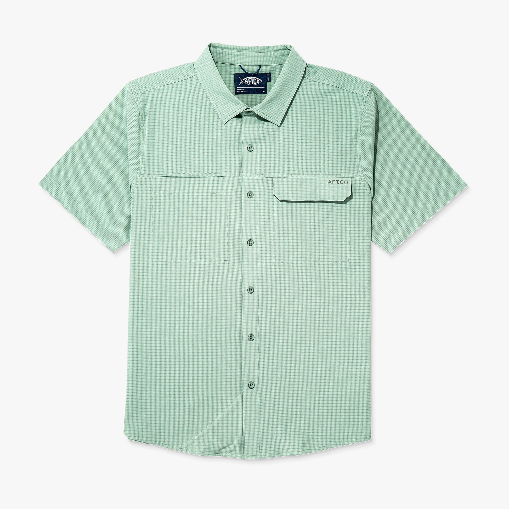 Mens Air O Mesh SS Button Down Fishing Shirt - AFTCO