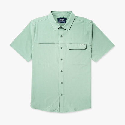 Mens Air O Mesh SS Button Down Fishing Shirt - AFTCO