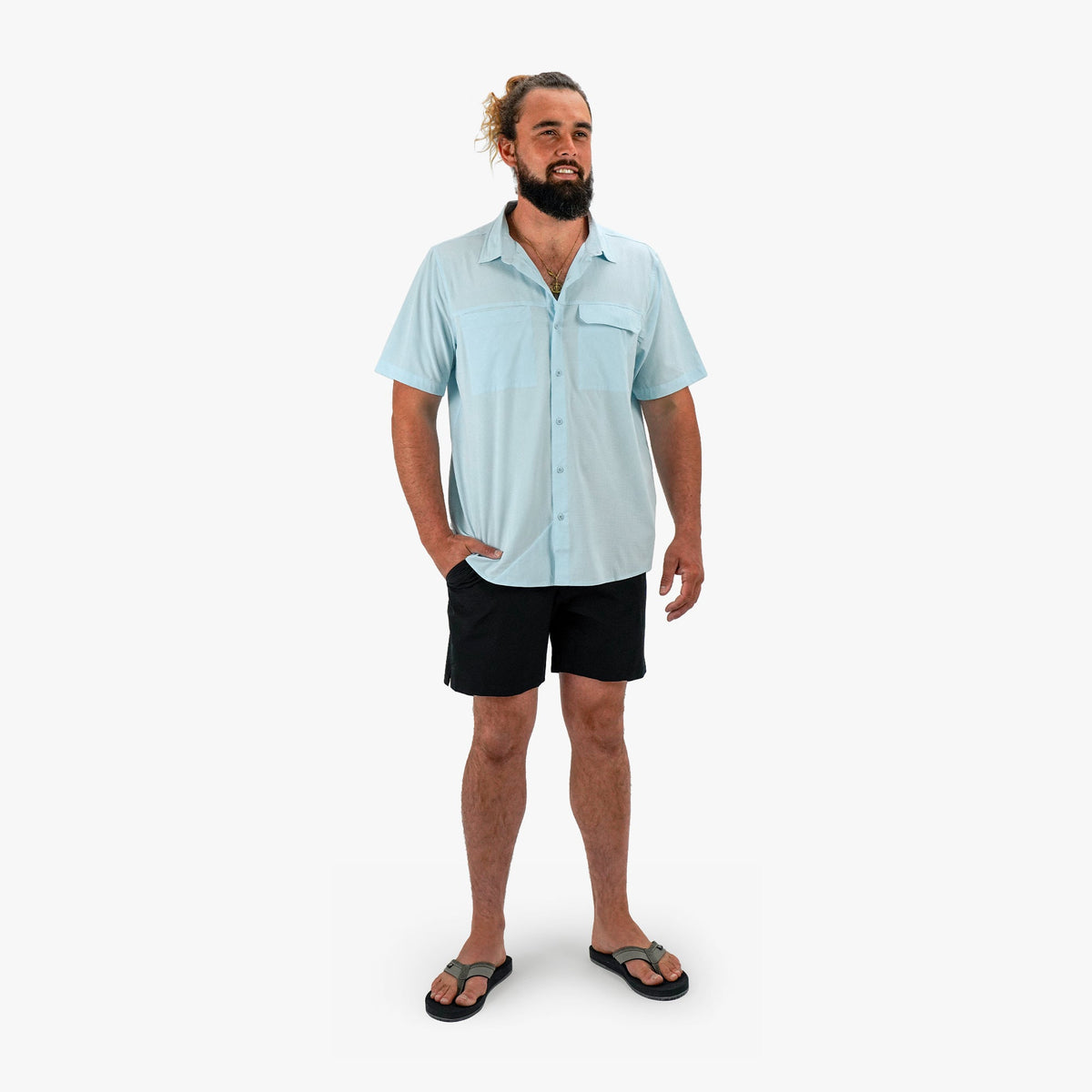 Mens Air O Mesh SS Button Down Fishing Shirt - AFTCO