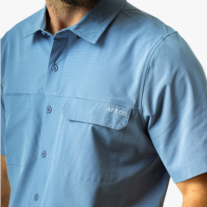 Mens Air O Mesh SS Button Down Fishing Shirt - AFTCO