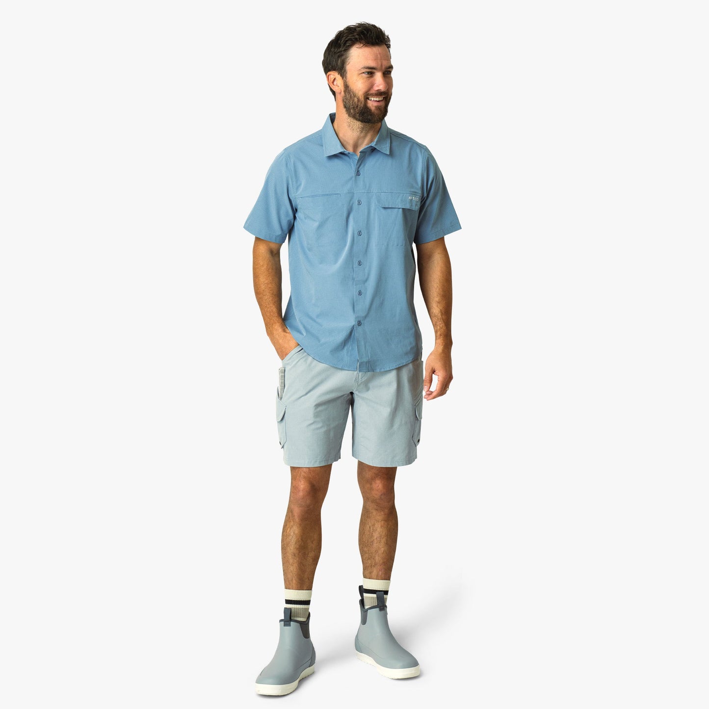 Mens Air O Mesh SS Button Down Fishing Shirt - AFTCO