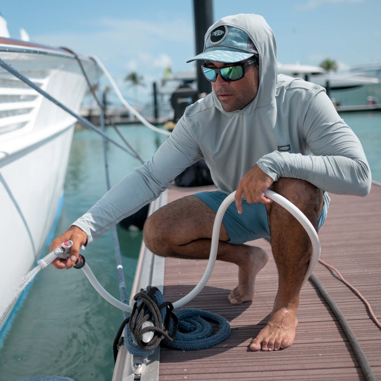 Mens Air O Mesh Hooded Fishing Shirt - AFTCO