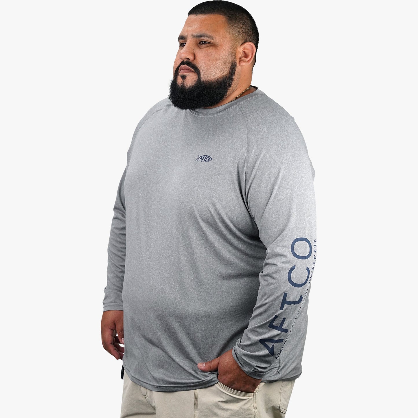 Mens Big Guy Samurai LS Performance Shirt - AFTCO