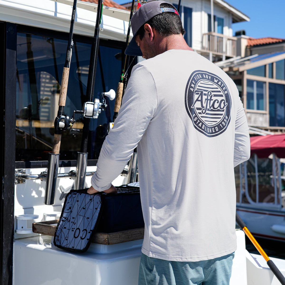 Mens Ocean Bound LS UV Protection Fishing Shirts - AFTCO