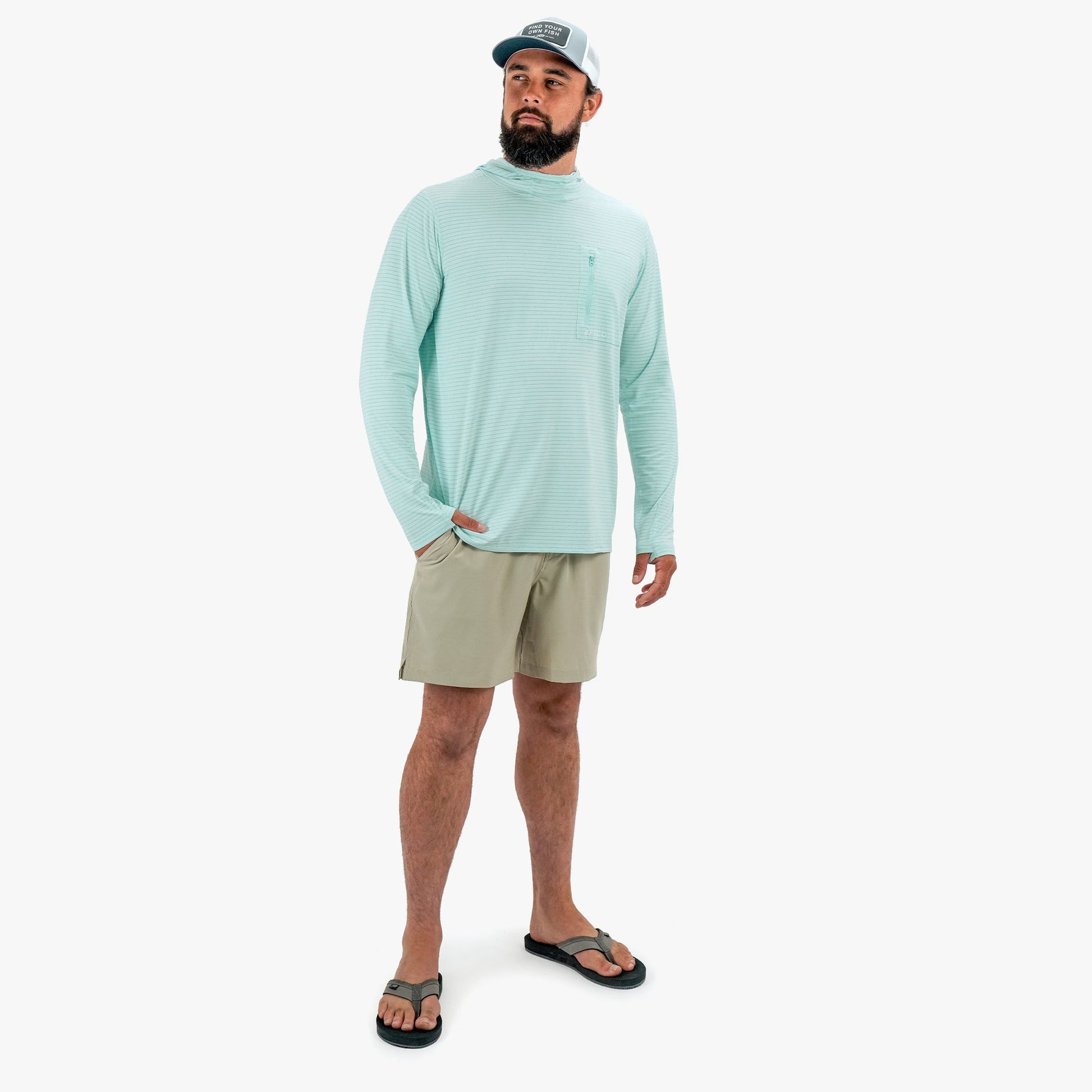 Mens Channel Hooded Performance Shirt - AFTCO
