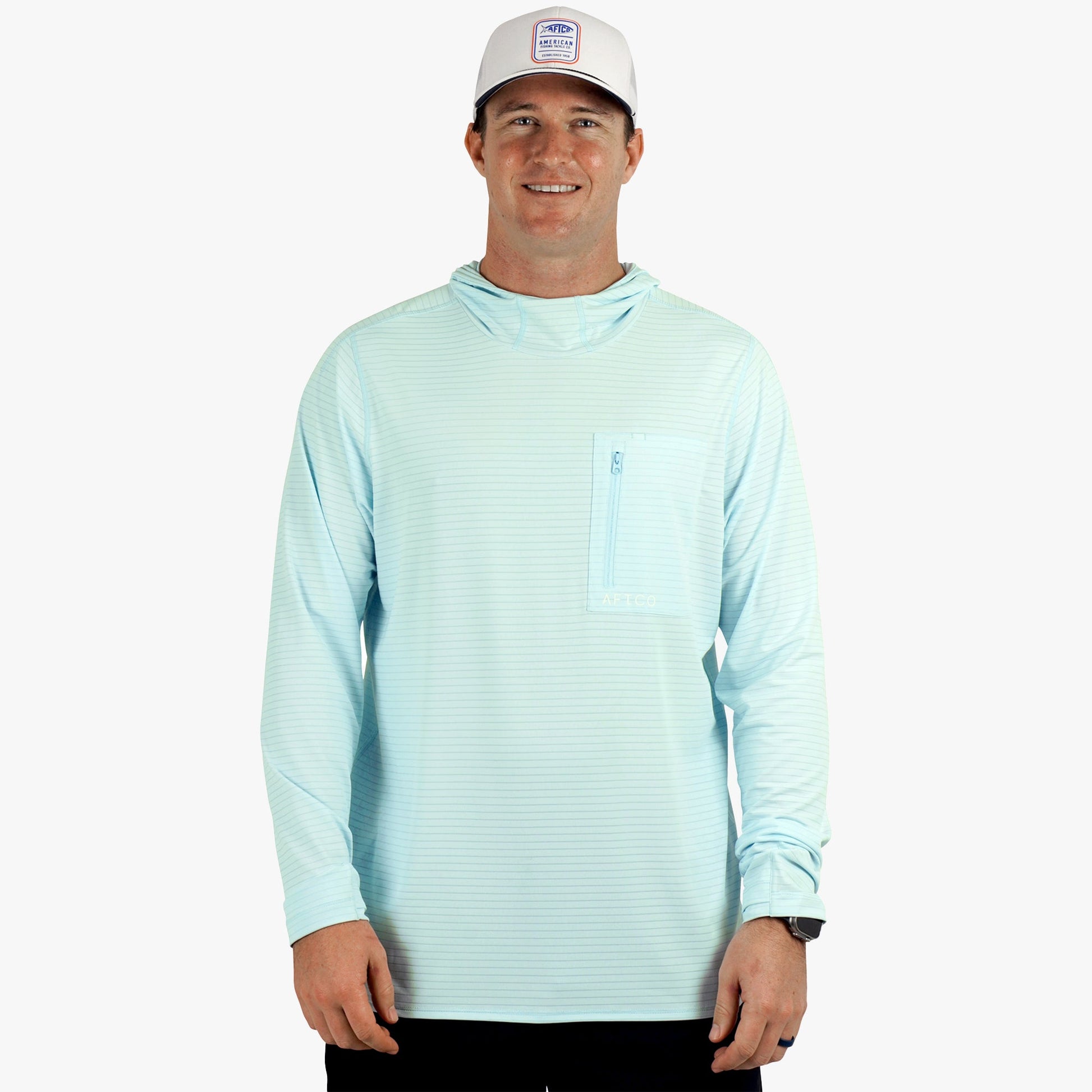 Mens Channel Hooded Performance Shirt - AFTCO