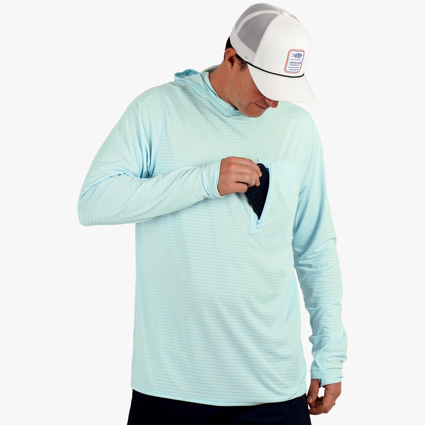 Mens Channel Hooded Performance Shirt - AFTCO
