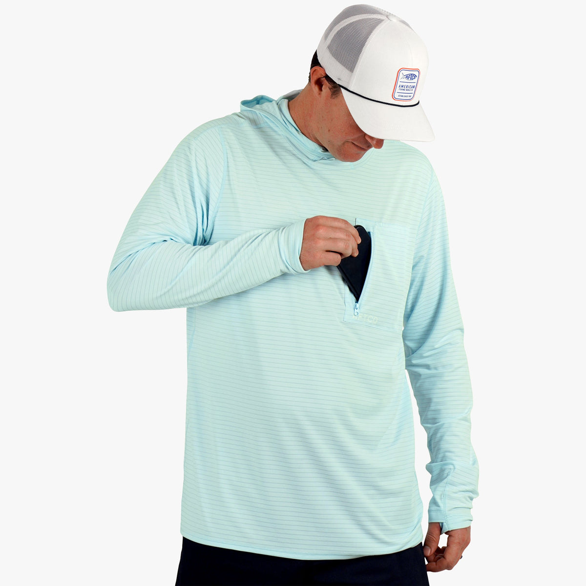 Mens Channel Hooded Performance Shirt - AFTCO