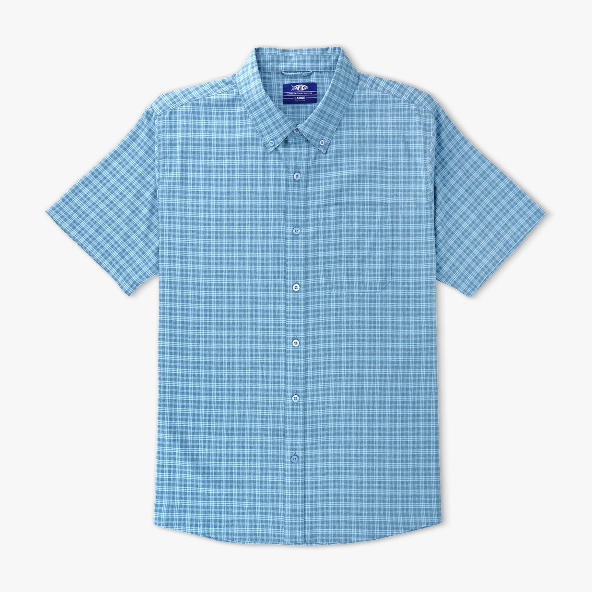 Mens Dorsal Short Sleeve Button Down Shirt - AFTCO
