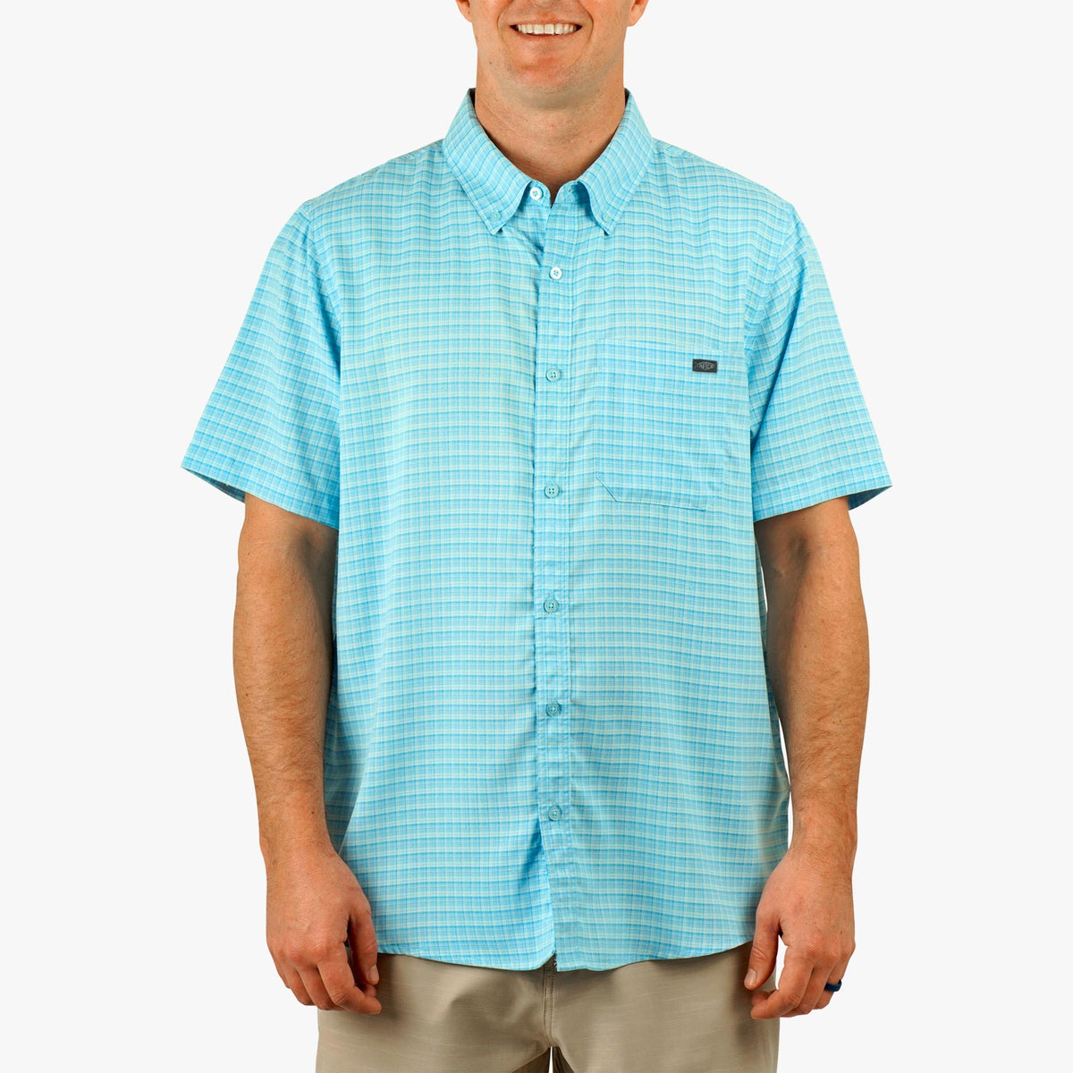 Mens Dorsal Short Sleeve Button Down Shirt - AFTCO