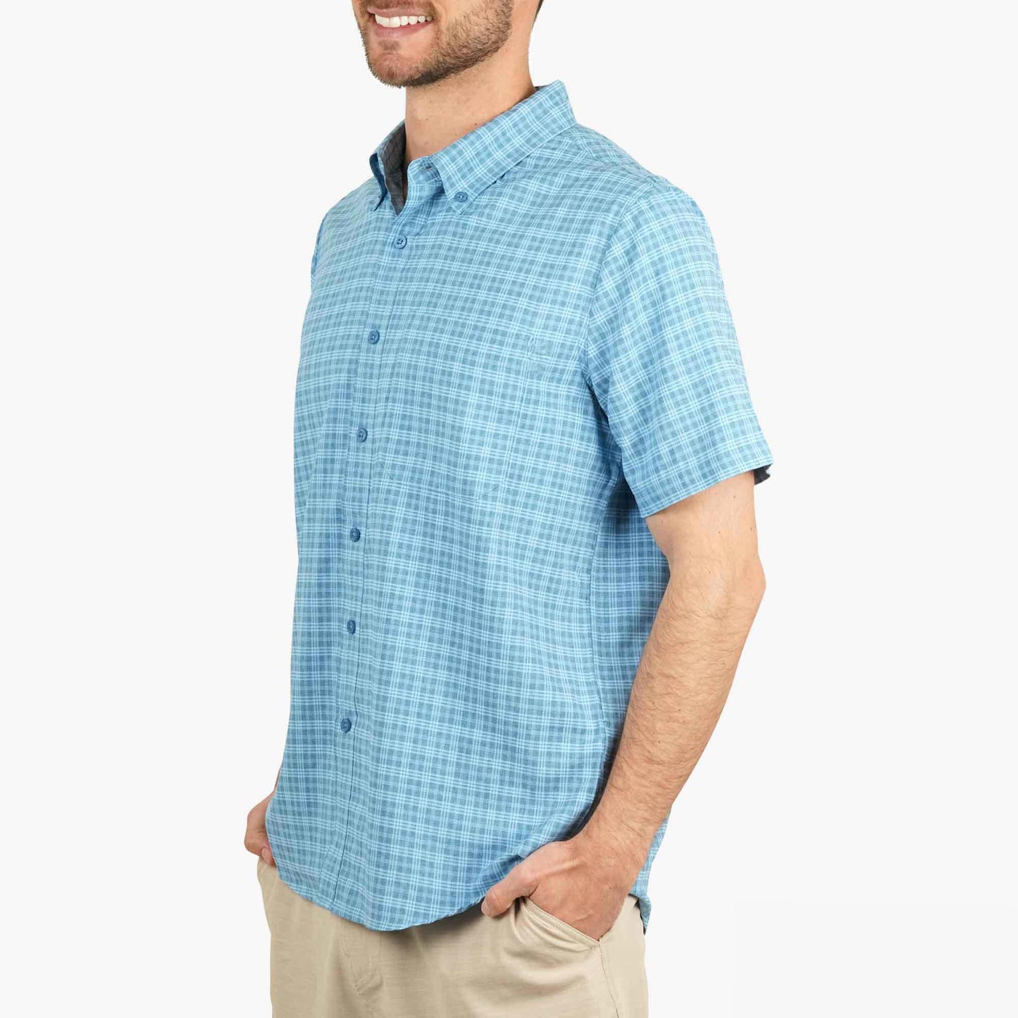 Mens Dorsal Short Sleeve Button Down Shirt - AFTCO