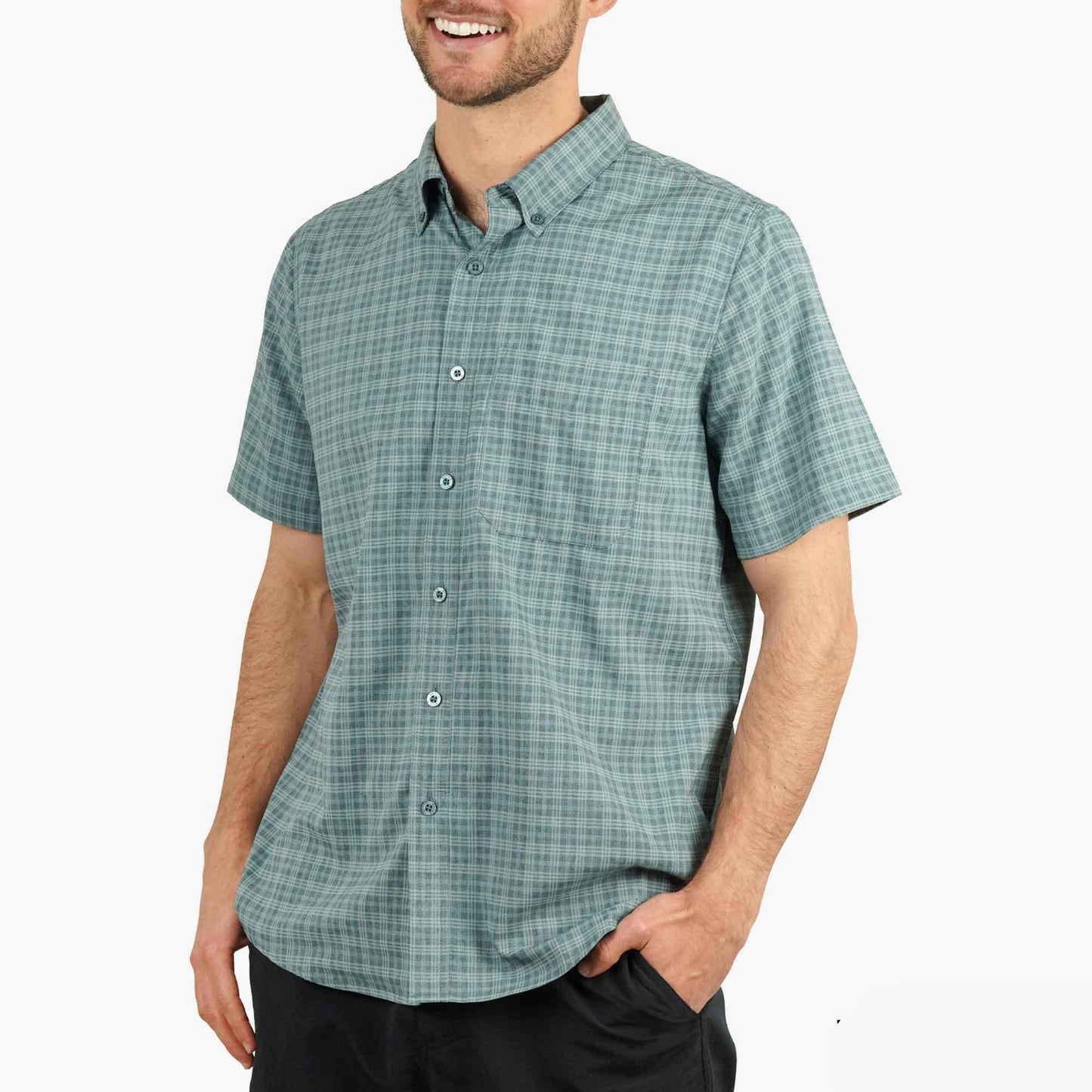 Mens Dorsal Short Sleeve Button Down Shirt - AFTCO
