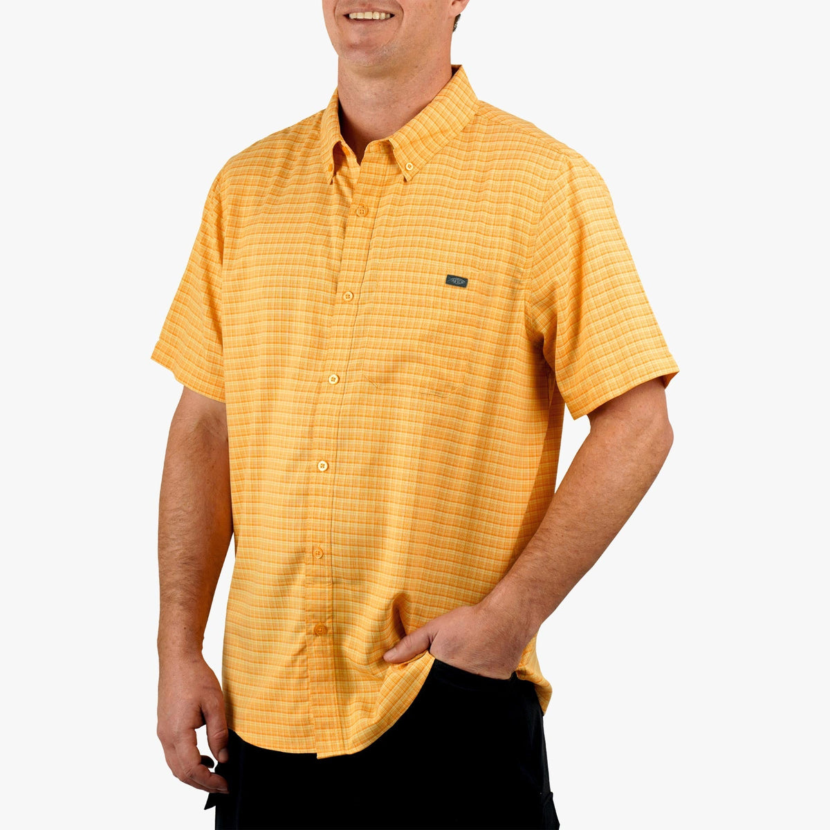 Mens Dorsal Short Sleeve Button Down Shirt - AFTCO
