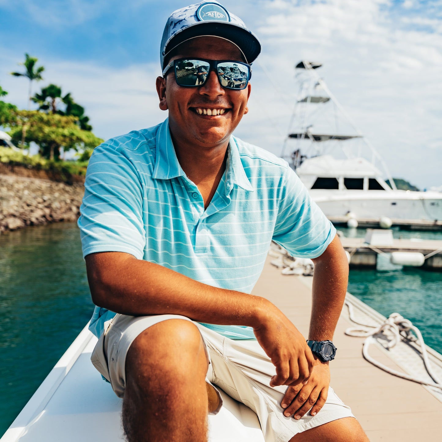 Mens Butterfish Fishing Polo Shirt - AFTCO