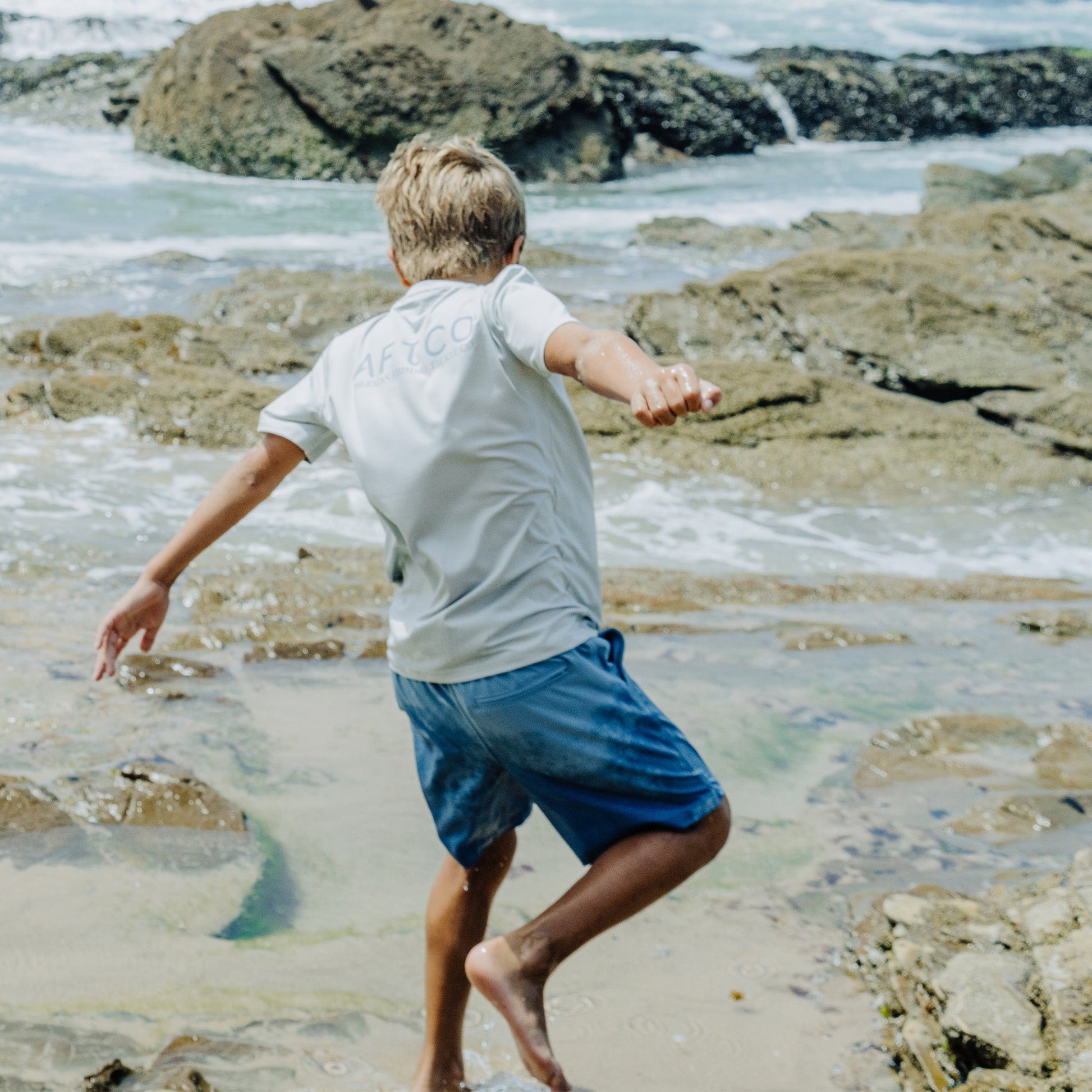 Kids Youth Strike Printed Swim Shorts - AFTCO