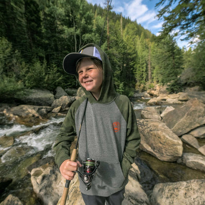 Kids Youth Bass Patch Pullover Hoodie - AFTCO
