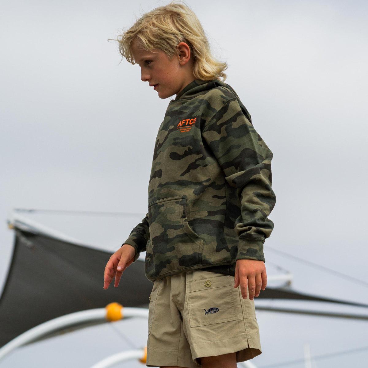 Kids Youth Radar Camo Pullover Hoodie - AFTCO