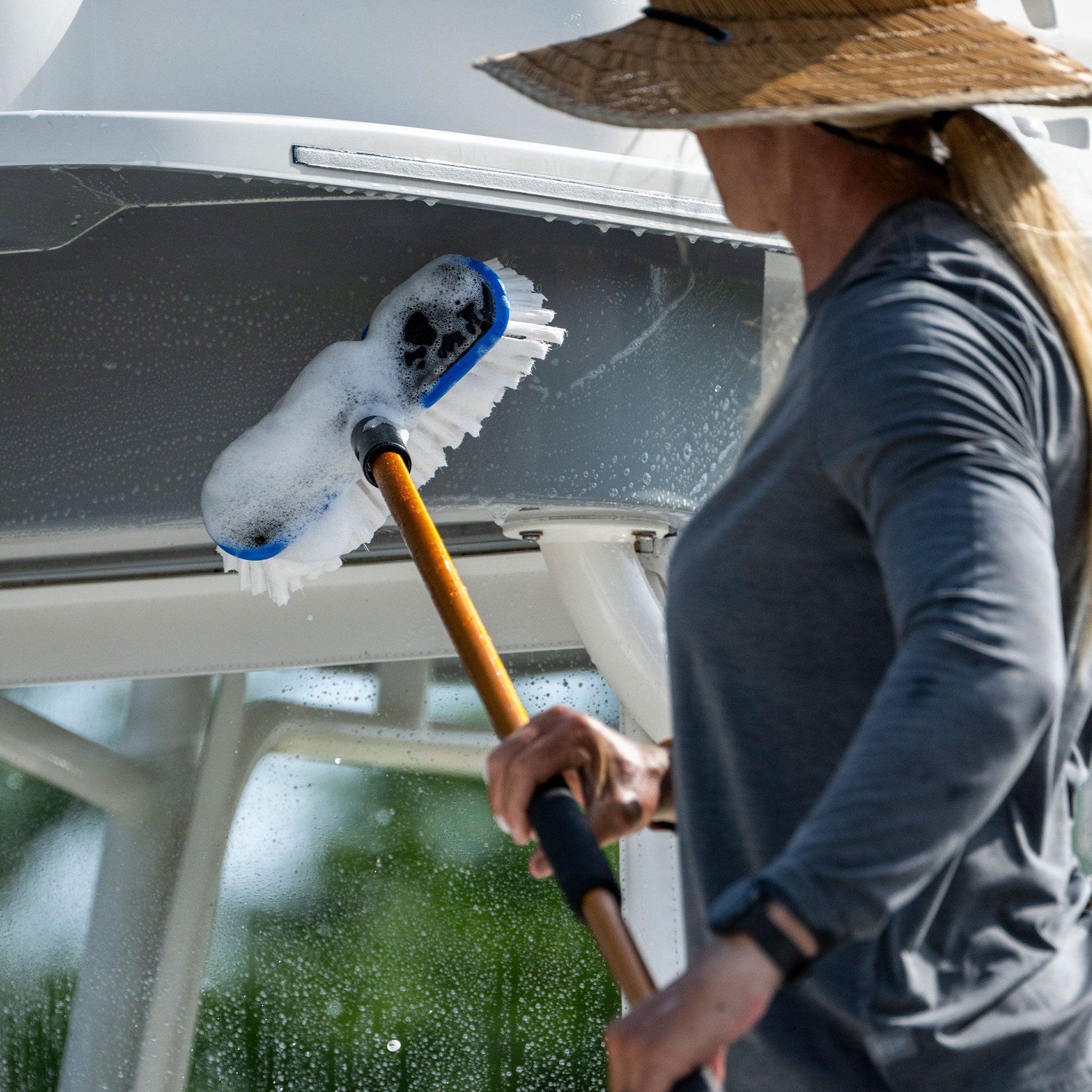 Tackle & Gear Aluminum Boat Deck Brush - AFTCO