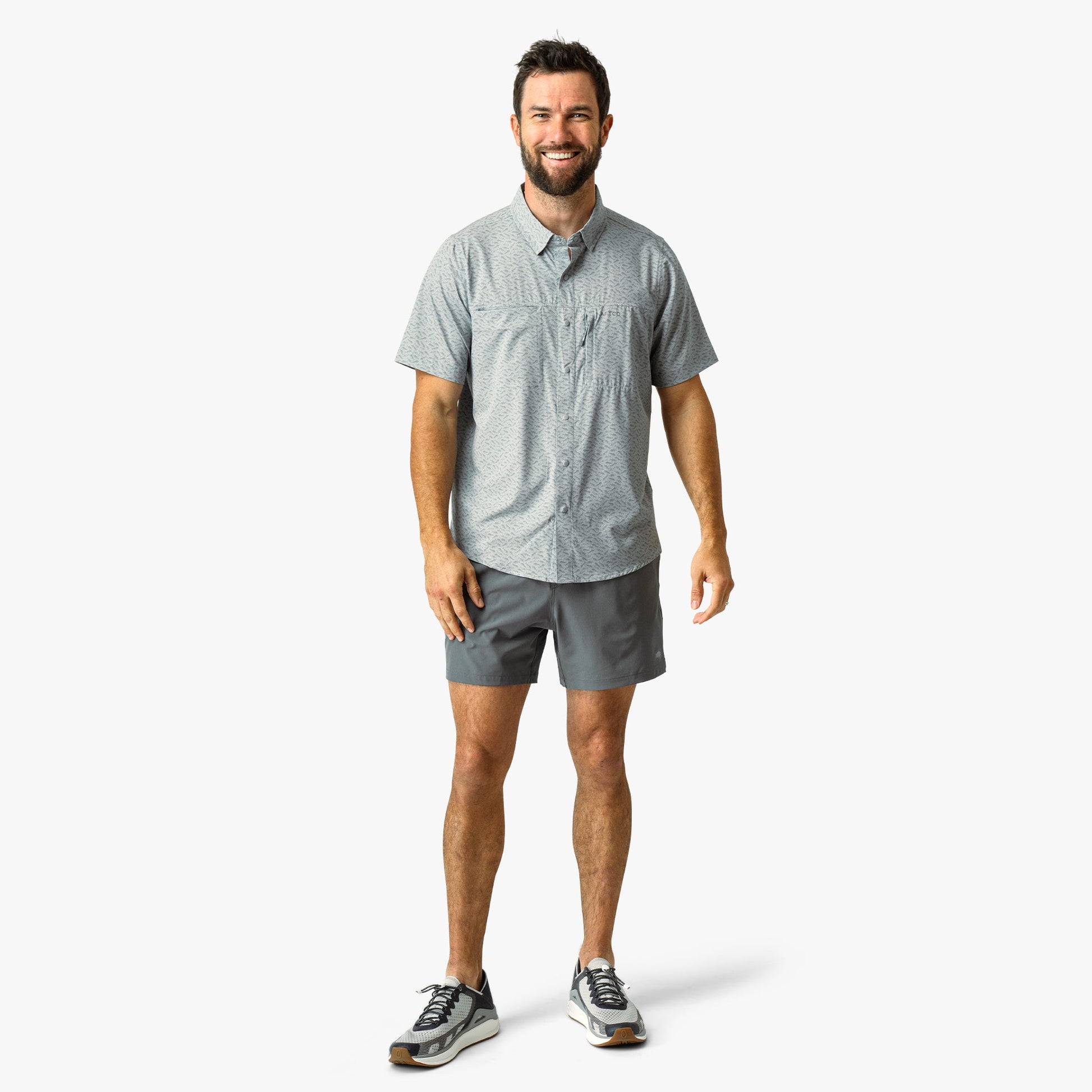 Mens Seabreeze Short Sleeve Button Down Shirt - AFTCO