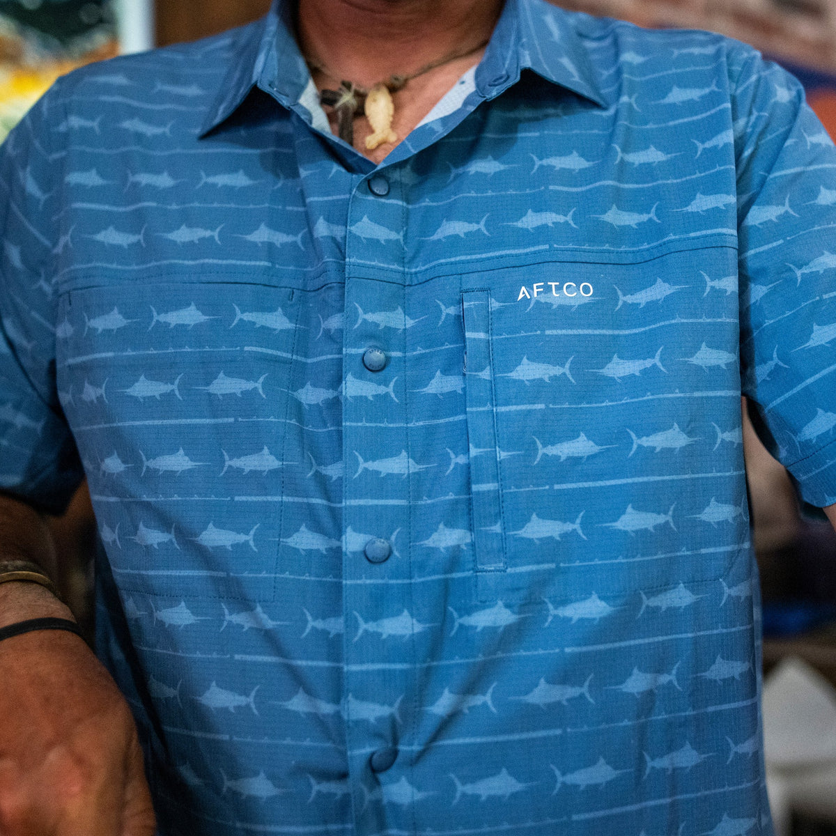 Mens Seabreeze Short Sleeve Button Down Shirt - AFTCO