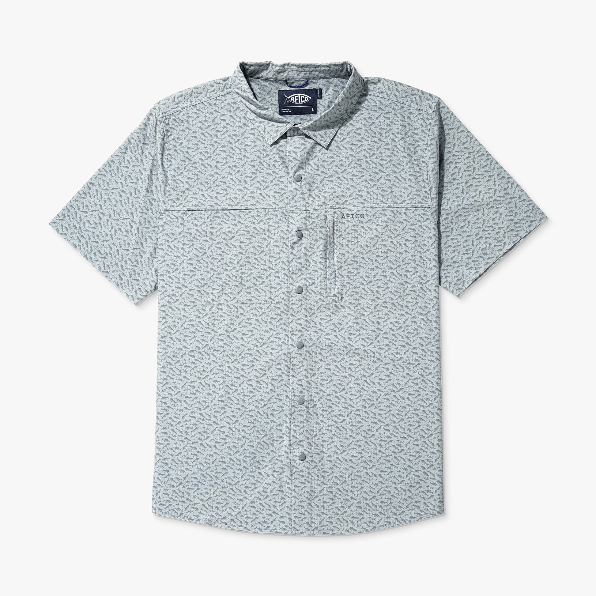 Mens Seabreeze Short Sleeve Button Down Shirt - AFTCO