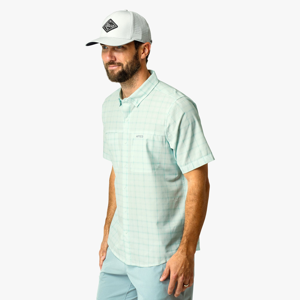 Mens Seabreeze Short Sleeve Button Down Shirt - AFTCO